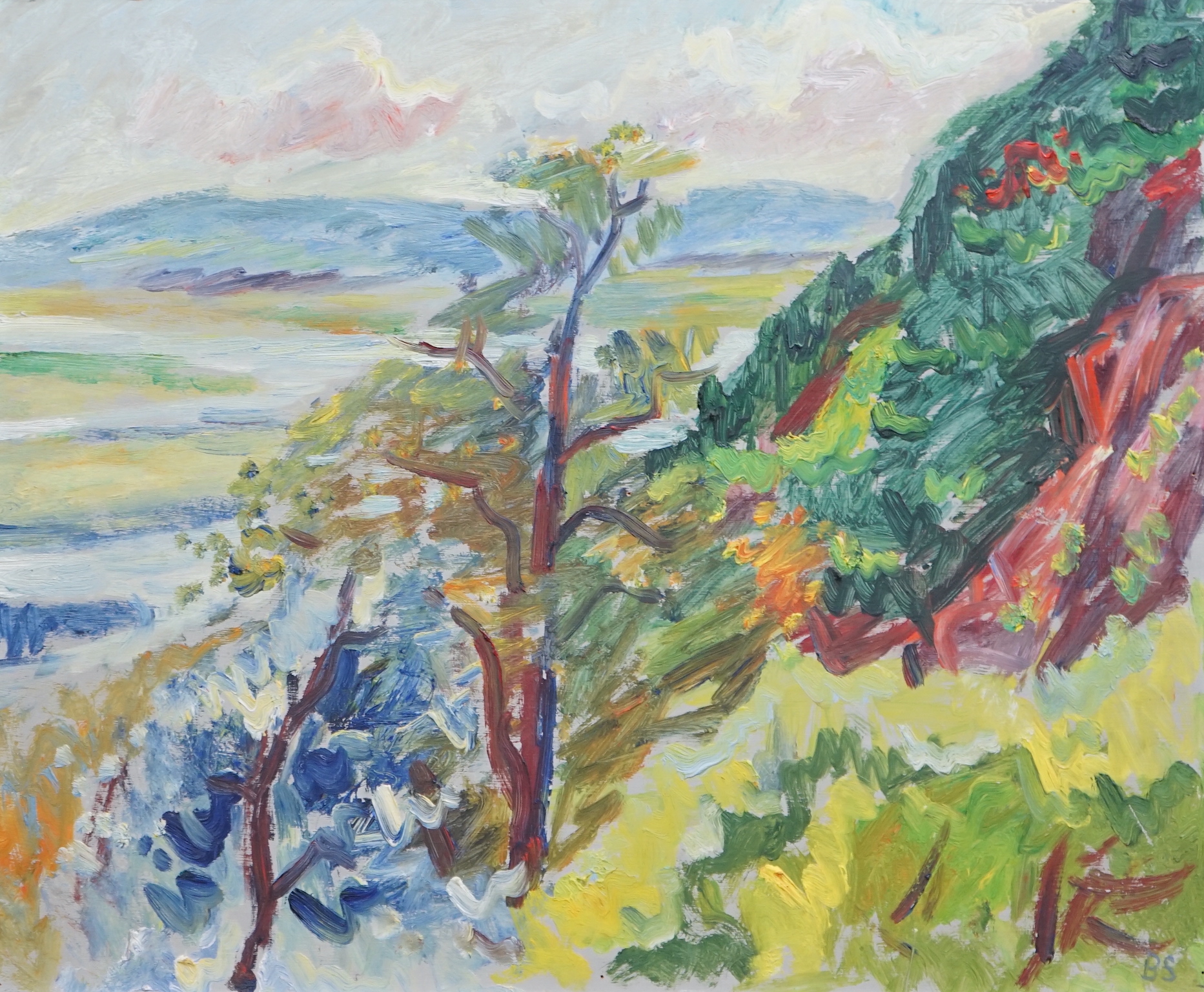 Birger Simonsson (Swedish, 1883-1938), Landscape, oil on board, 45 x 55cm
